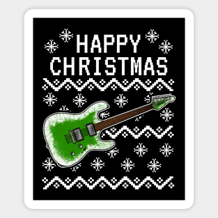 Electric Guitar Ugly Christmas Guitarist Musician Magnet